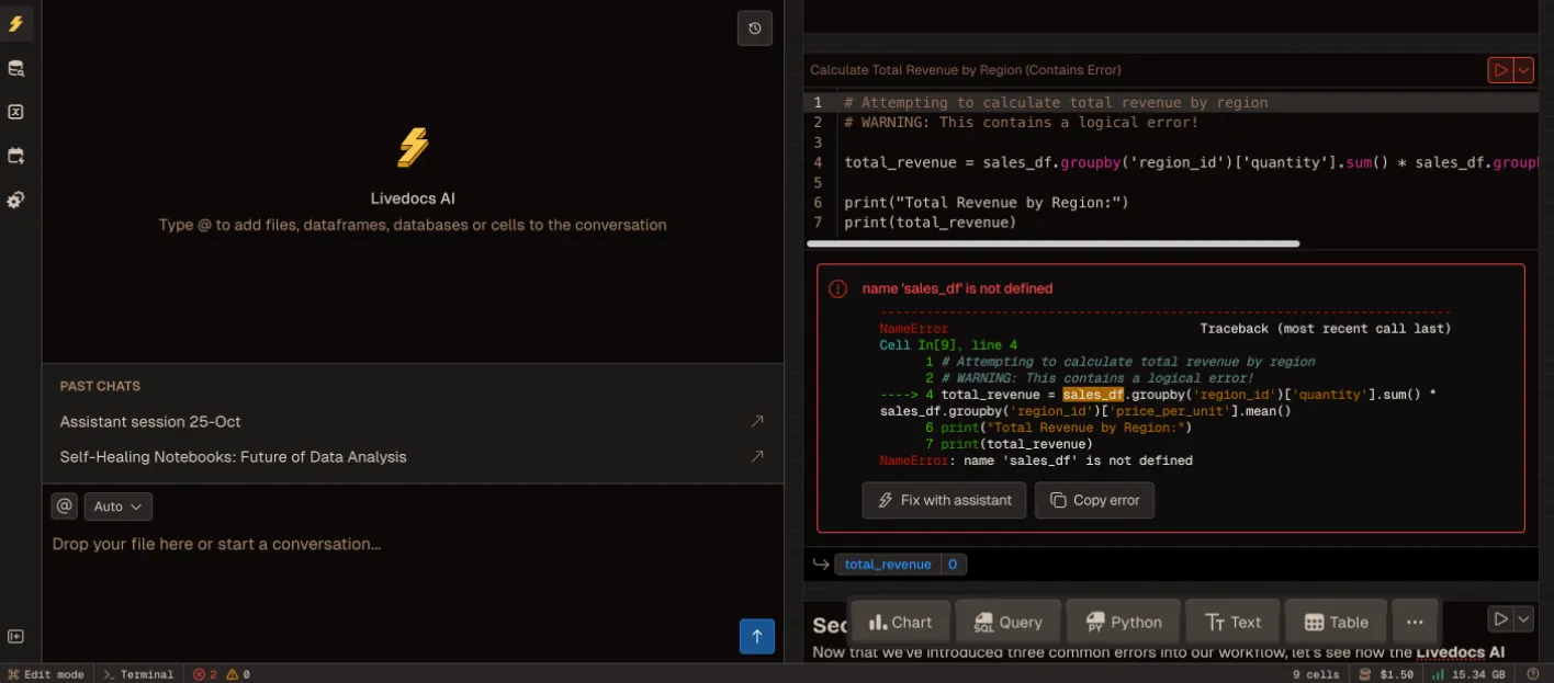 Livedocs Auto Error Detection