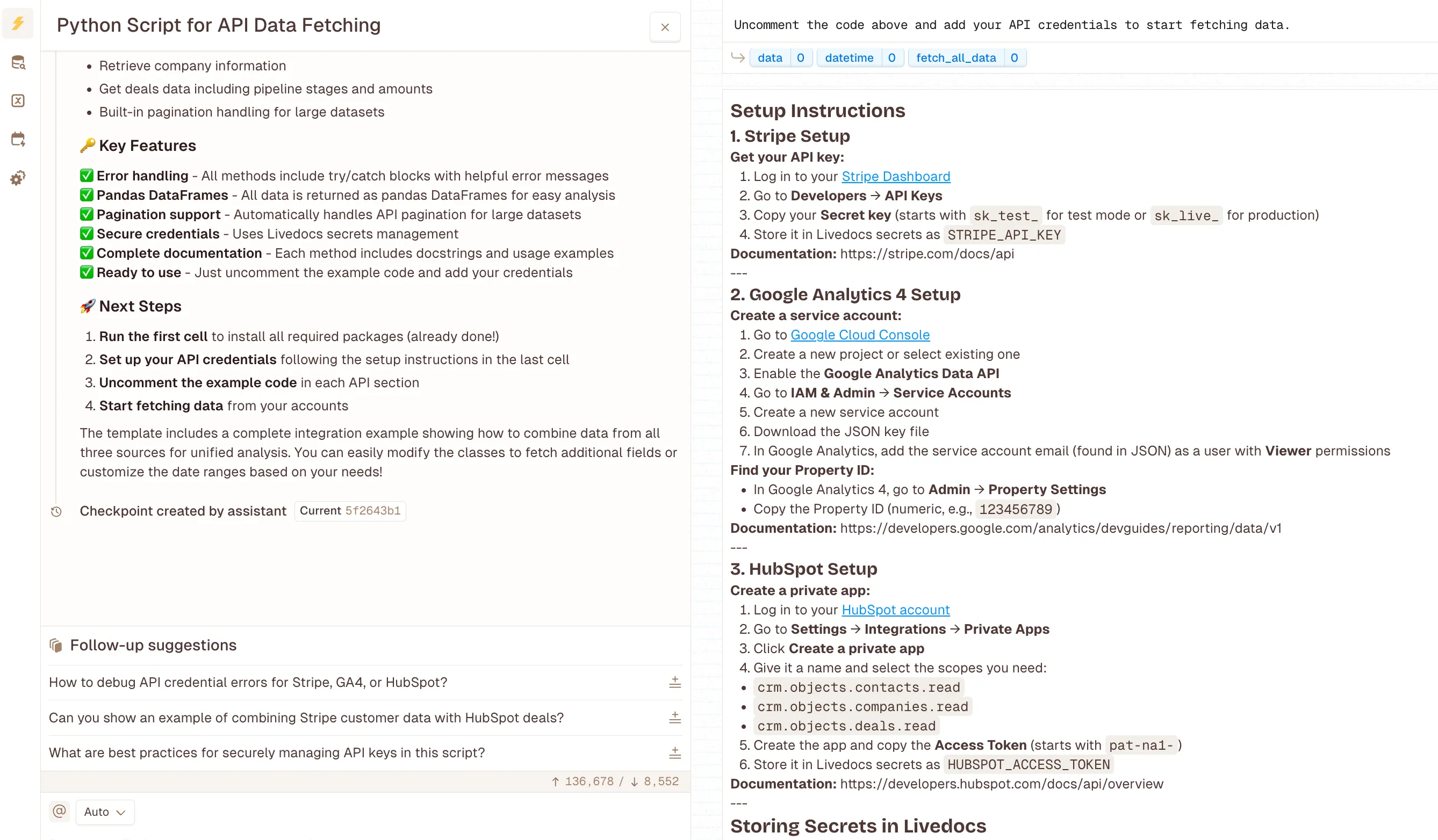 Livedocs Agent Python Script