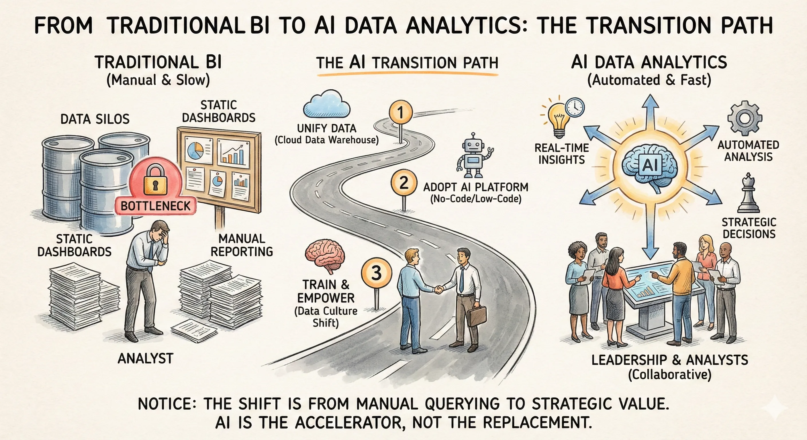 Traditional AI vs BI